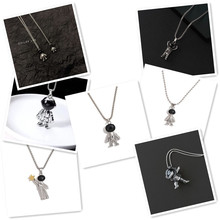 欧美嘻哈时尚太空人活动宇航员项链吊坠潮流个性毛衣链