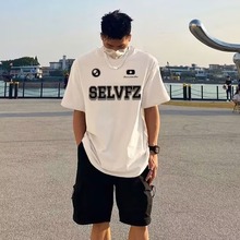 短袖t恤男夏季美式重磅ins潮牌嘻哈街头风创意字母印花宽松纯棉上