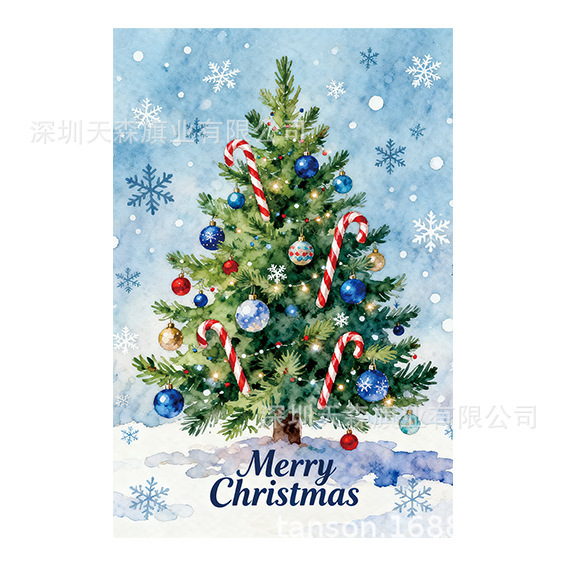 跨境圣诞节装饰品圣诞花园旗旗帜圣诞老人图案狂欢室外布置场景|undefined