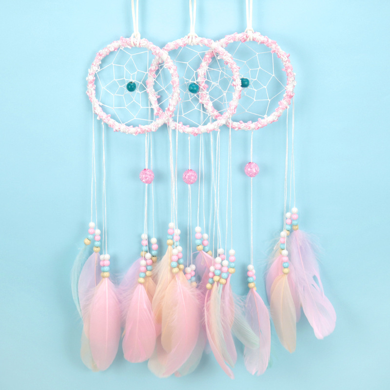 印第安风格捕梦网少女心羽毛挂饰风铃创意礼品送闺蜜生日祝福礼物