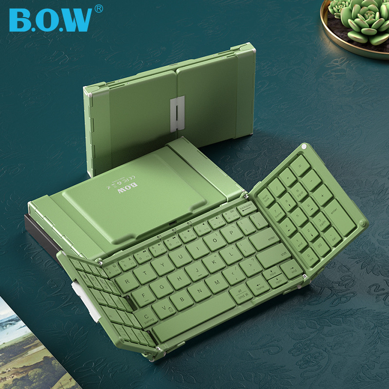 BOW Hangshi HB166 Folding Bluetooth Keyboard Mouse suit Suitable for Apple Xiaomi Mobile Phone Computer Universal
