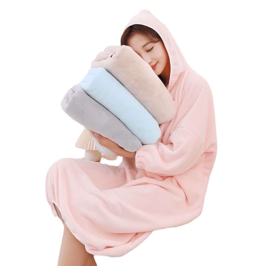 후드가 달린 목욕 가운 긴 소매 유행 새 잠옷 흡수 빠른 건조 부드러운 편안한 머리없는 귀여운 목욕 원피스 착용