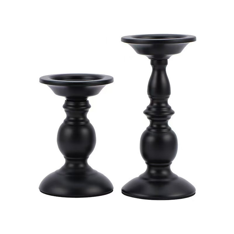 Candelaria de hierro forjado columna romana decoración candelabro mesa de comedor atmósfera retro sensación de asiento decoración romántica vela vela vela