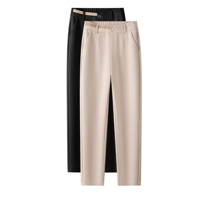 Black Smoke Tube Pants Women's Summer New Casual Suit High Waist Slimming Small Straight Pants with Loose Waist