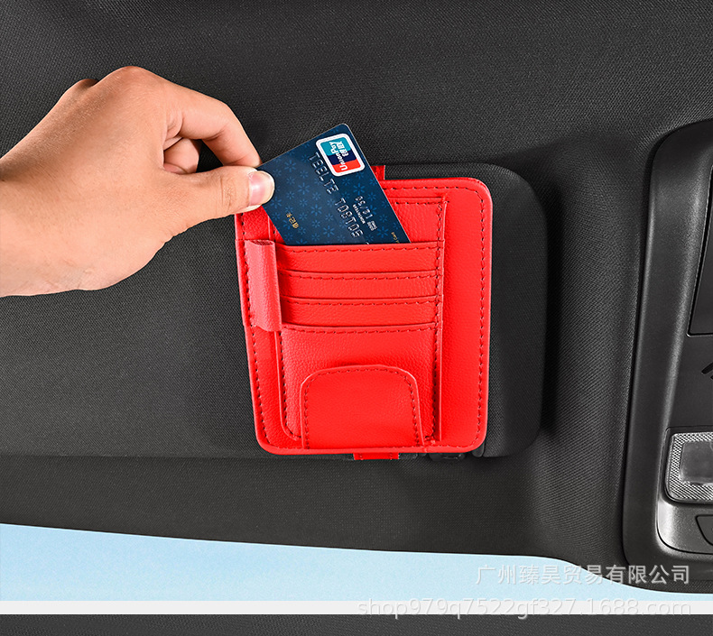Car Sun Visor Storage Holder Multifunctional Car Glasses Holder Card Business Card Certificate Holder Bills Interior Storage Bag