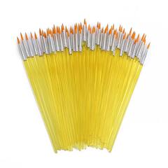 短杆尼龍畫筆數字油畫筆兒童塗鴉平頭筆刷水彩水粉顏料排筆勾線筆