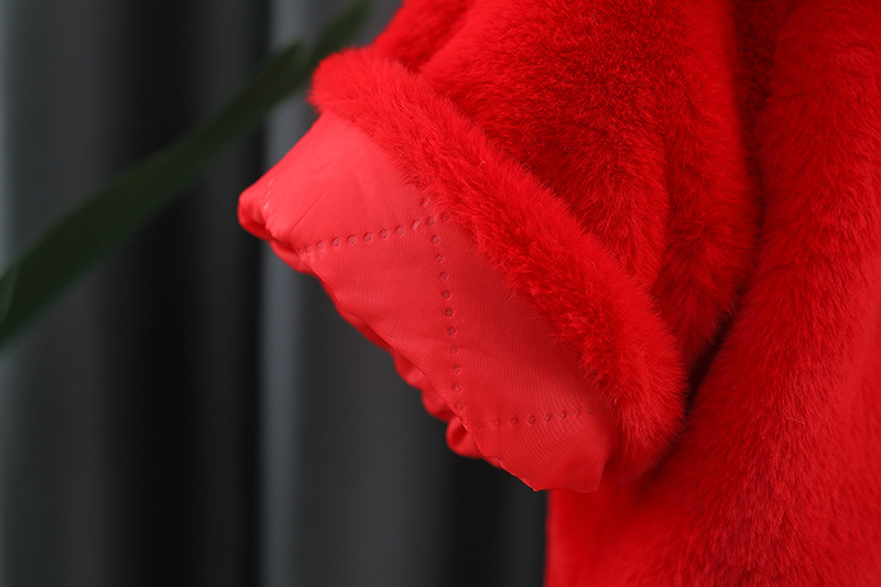 Autumn and winter new children's clothing solid color rabbit with black bow fur lapel, girls' shawl_voghion.com