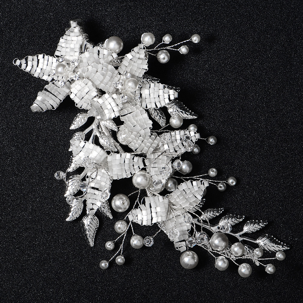 Fashion Pearl Rhinestone Leaf Side Duckbill Clip Wholesale Nihaojewelry display picture 1