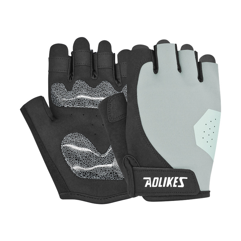 AOLIKES Guantes de fitness Equipo de levantamiento de pesas Guantes de manos Deportes de ciclismo Guantes de medio dedo transpirables Deportes de fitness