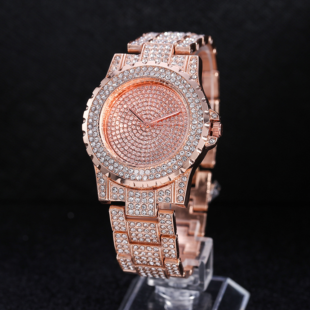 Full screen full of gypsophila alloy watch atmospheric women's quartz watch steel belt casual personality watch wholesale