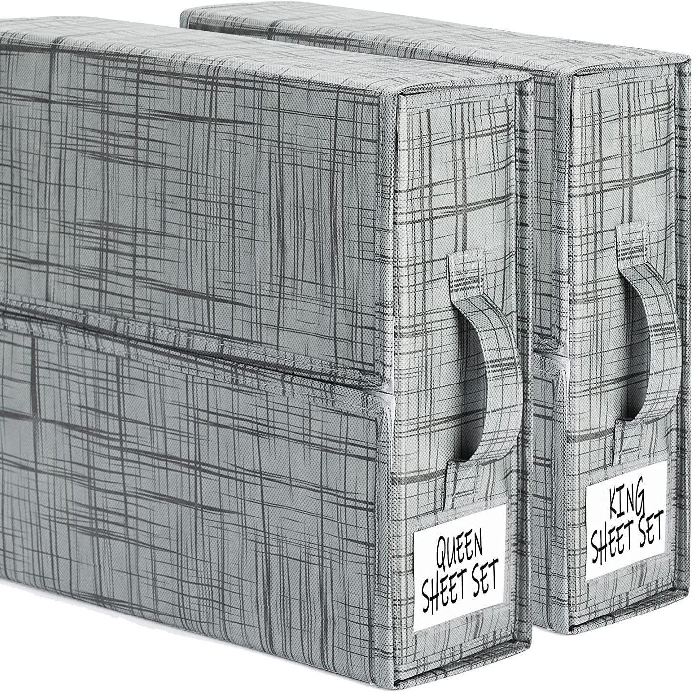 Caja de almacenamiento de armario de ropa de sábana plegable no tejida transfronteriza caja de almacenamiento a prueba de polvo con tapa caja de almacenamiento de organización