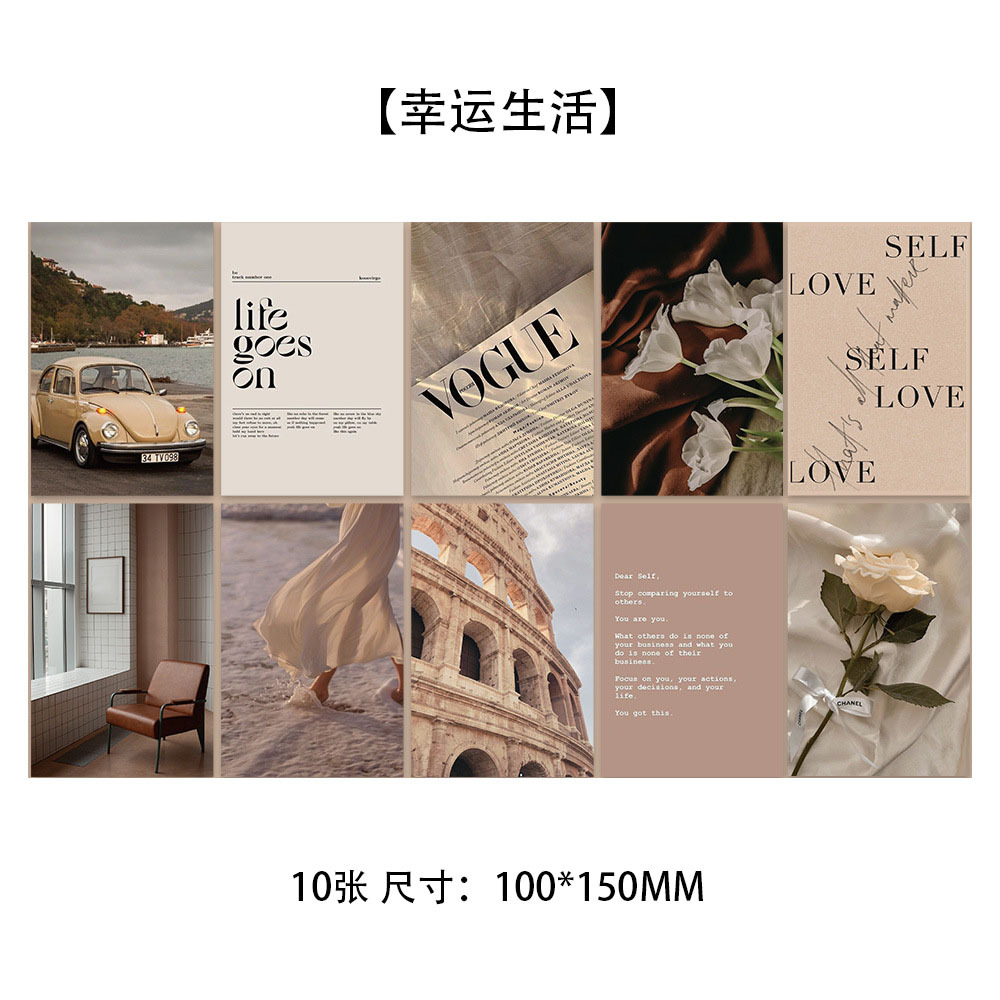 10 tarjetas de tinta micro tarjetas postales de dibujos animados de alto nivel dormitorio posters de pared decoración de fondo pegatinas de pared