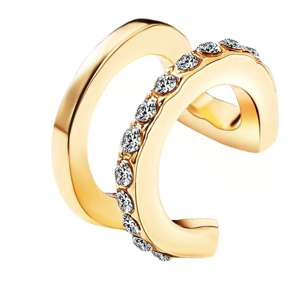 Europe and the United States hot fashion personality C diamond earrings ins style simple temperament Joker design ear clip manufacturers wholesale