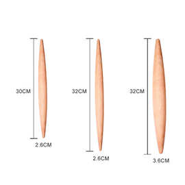 家用两头尖商用 大号擀面棍实木擀乌檀木面杖小号擀饺子皮双尖头