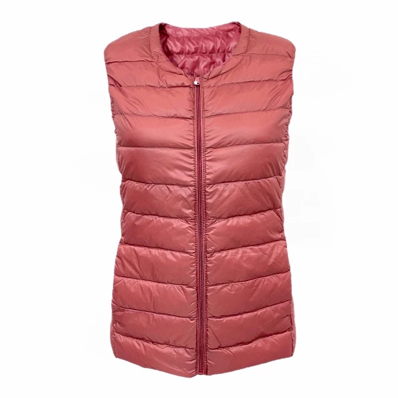 圆领拉链马甲2402