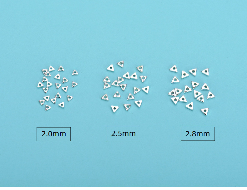 6g Weight Beads, Spacer Bars Jewelry Making Type 1G Per Pack 2.5*2.5mm 2.8*2.8mm 2*2mm 925 Sterling Silver Triangle Polished Beads Spacer Bars Jewelry Accessories