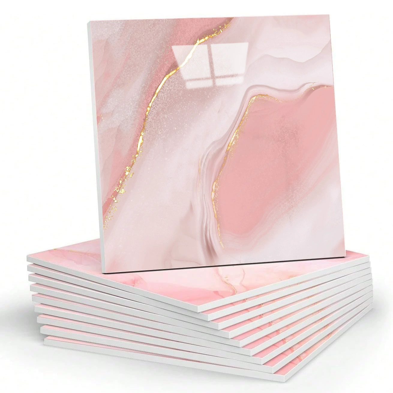 Завод внешней торговли, трансграничная доставка, имитация мраморной плитки, настенные наклейки, самоклеящиеся водонепроницаемые и влагостойкие обои с розовым синим фоном