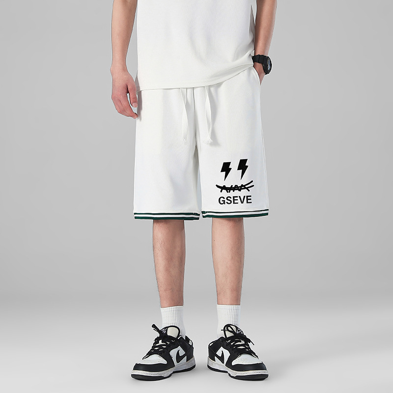 Al por mayor transfronterizo deportivo de ocio de verano de mangas cortas pantalones elásticos de cinco puntos de hombre de punto sueltos pantalones rectos image 15