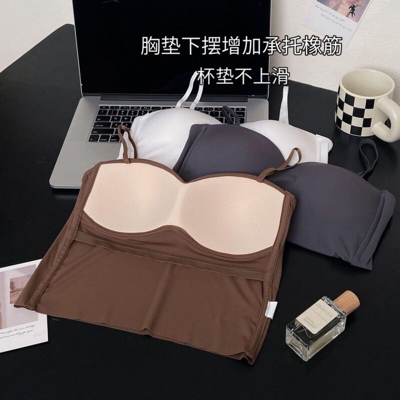 plus size Women's chubby girl No Steel Ring Ice Silk Camisole Vest with Chest Pad Base Outer Wear Underwear Women's Vest plus size Women's chubby girl No Steel Ring Ice Silk Camisole Vest with Chest Pad Base Outer Wear Underwear Women's Vest