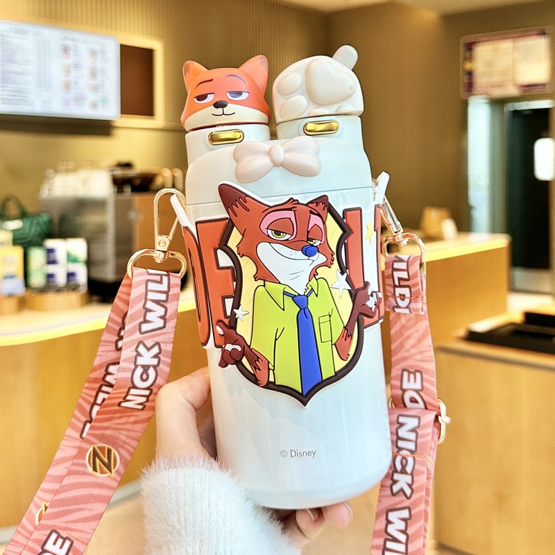 三丽鸥朱迪尼克保温杯女士高颜值带吸管双饮杯大容量男女学生水壶|undefined