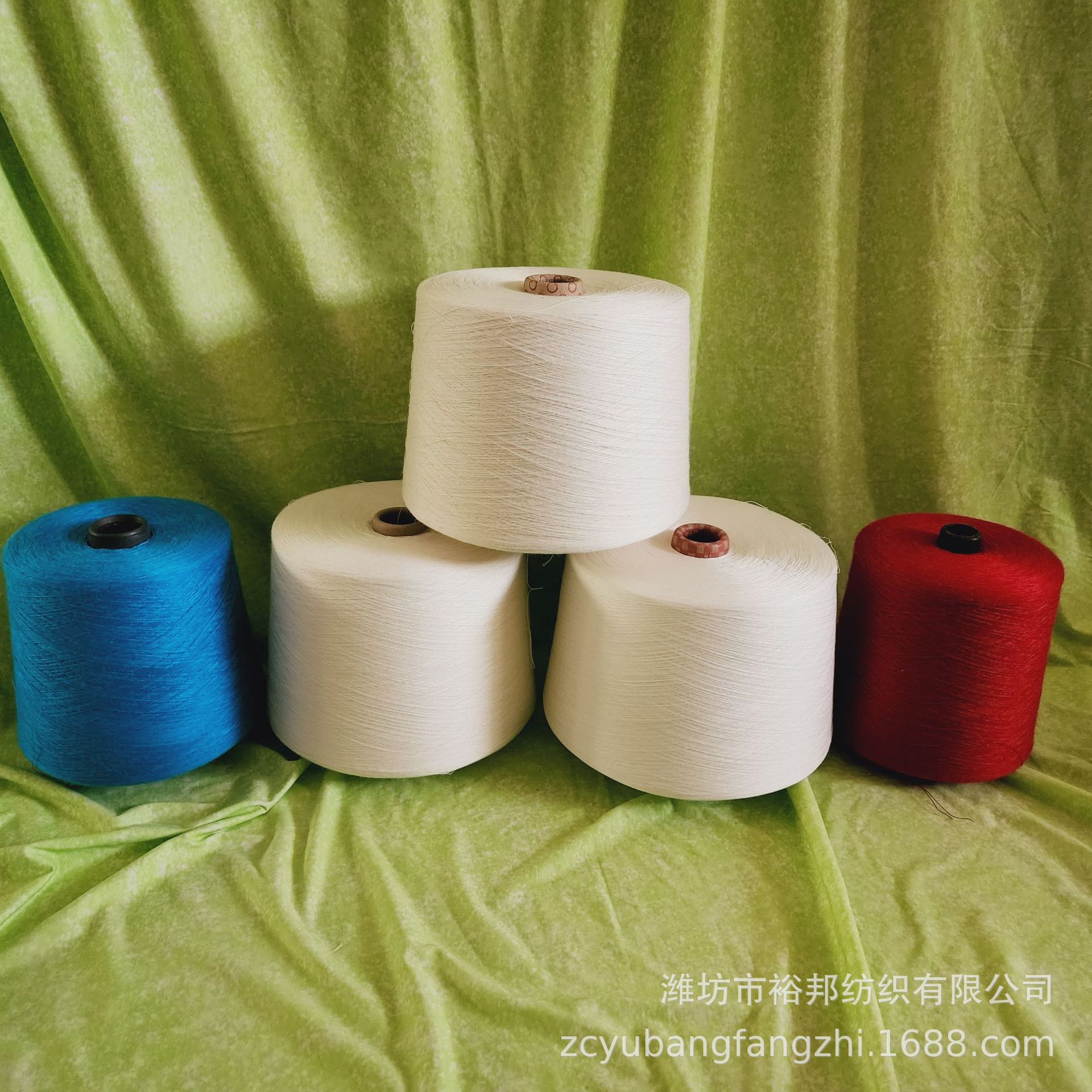 厂家销售环锭纺竹纤维染色纱线30支竹纤维合股纱线B60/2竹纤维纱