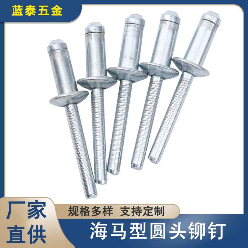 304不锈钢五金工具海马型圆头/沉头抽芯铆钉源头厂家批发来图详询