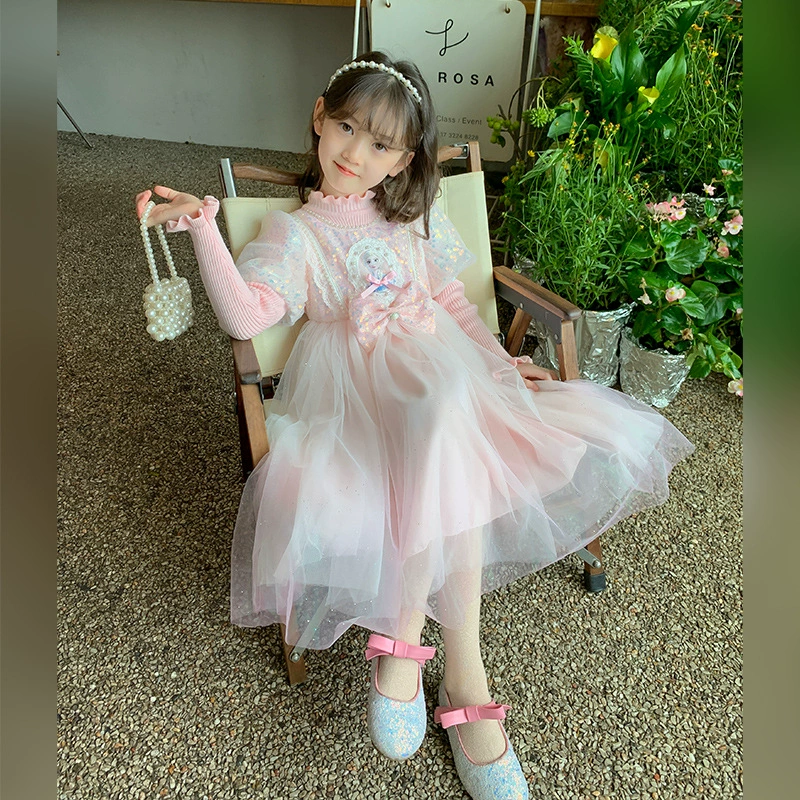 Детское платье Эльзы на осень 2025 года, сетчатая юбка, платье принцессы Эльзы на Хэллоуин, платье для девочек