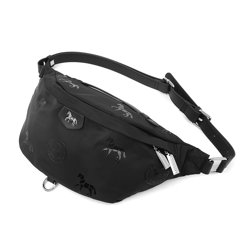 Hombres y mujeres de nylon impresión negro bolso de pecho de viaje de ocio moda de personalidad modelo LP7239 #