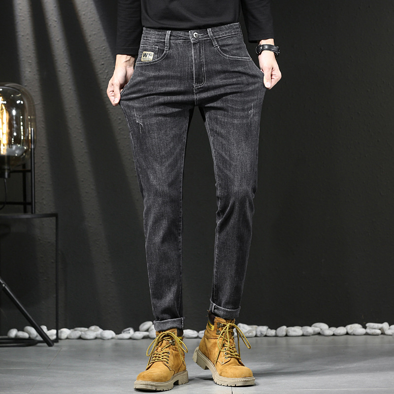 Pantalones vaqueros al por mayor transfronterizos pantalones ajustados hombres marca de moda impresión tridimensional pantalones de hombre Pantalones casuales elásticos suaves hombres