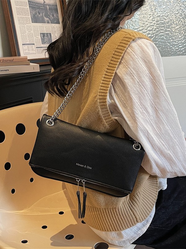 Bolso de tendencia transfronteriza de litchi para mujeres 2026 nuevo bolso retrógrado de nicho pequeño bolso de textura de cadena de hombro image 5
