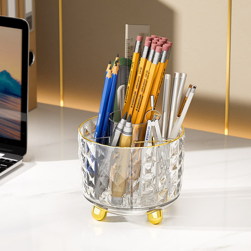 Yimijia 360-degree rotating pen holder storage box classification stationery office desktop multifunctional pen holder pen barrel