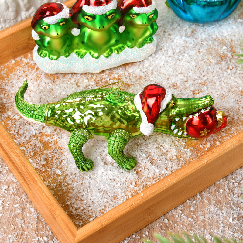 クリスマス装飾ガラスカエル塗装クリスマスツリークリエイティブ装飾ペンダントショッピングモールウィンドウシーンレイアウトペンダント|undefined