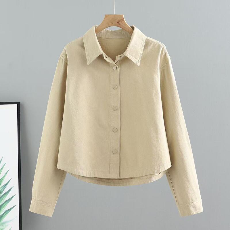 2025 Short Jacket Spring and Autumn Women's New Korean Style Loose Versatile Long-Sleeve Work Shirt Jacket Stylish Top