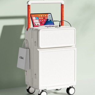 [high quality material] wide pull rod trunk front opening student female high color value multi-functional new pull rod case