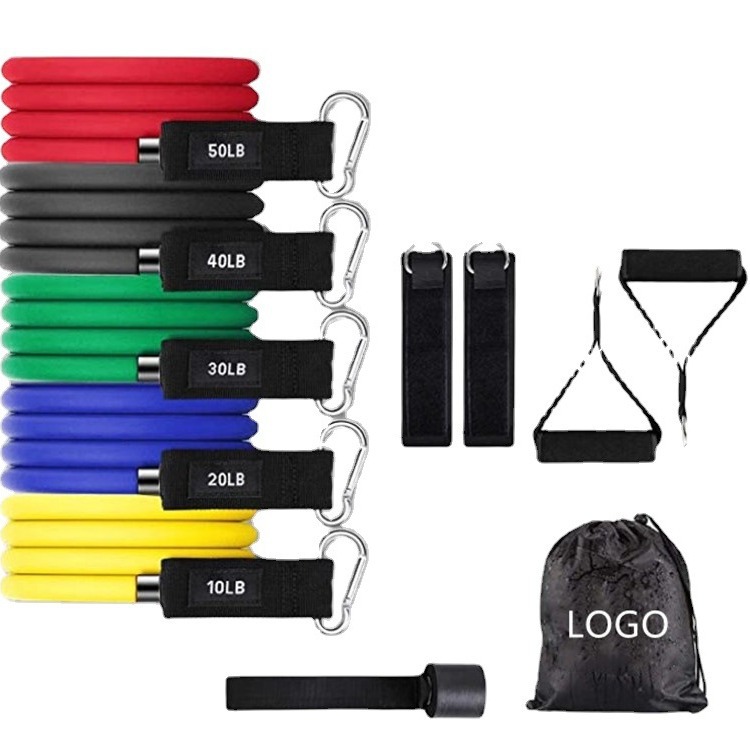 Dispositivo de tensión de 11 piezas cuerda de tensión banda elástica 150 libras 100 libras banda de tensión de látex dispositivo de tensión de fitness de látex