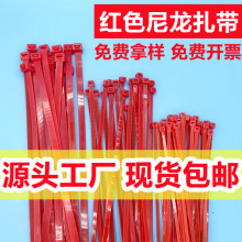 温州工厂批发大红色扎带喜庆用品捆绑固定尼龙绑扎带塑料扎线带