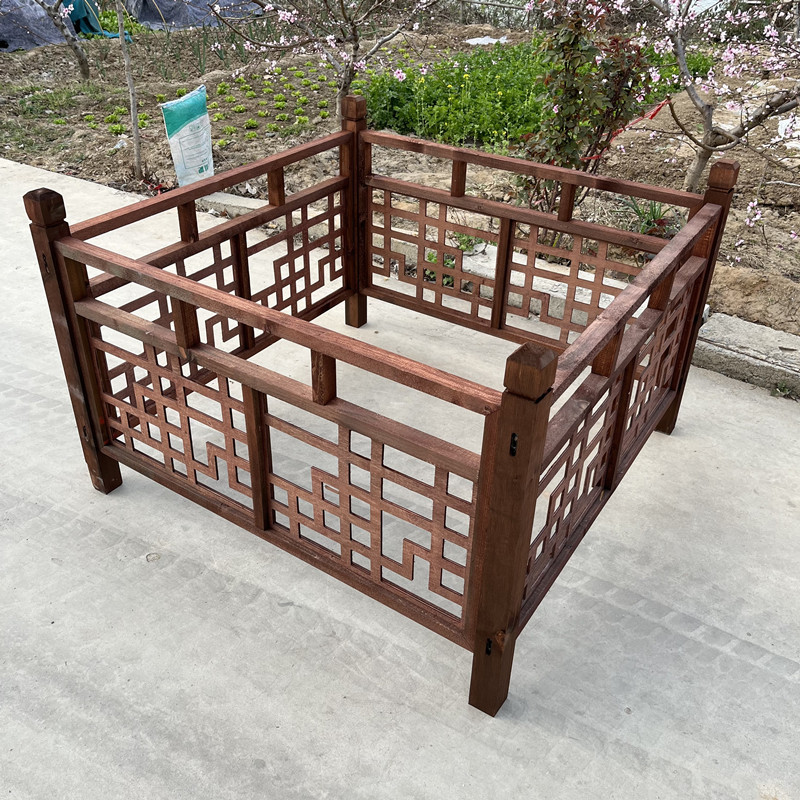 5ZV7 New Arrival Wedding Decor: Modern Chinese-Style Wooden Fence Pathway, Vintage Solid Wood Fencing for Bridal Arch and Ceremony Layout