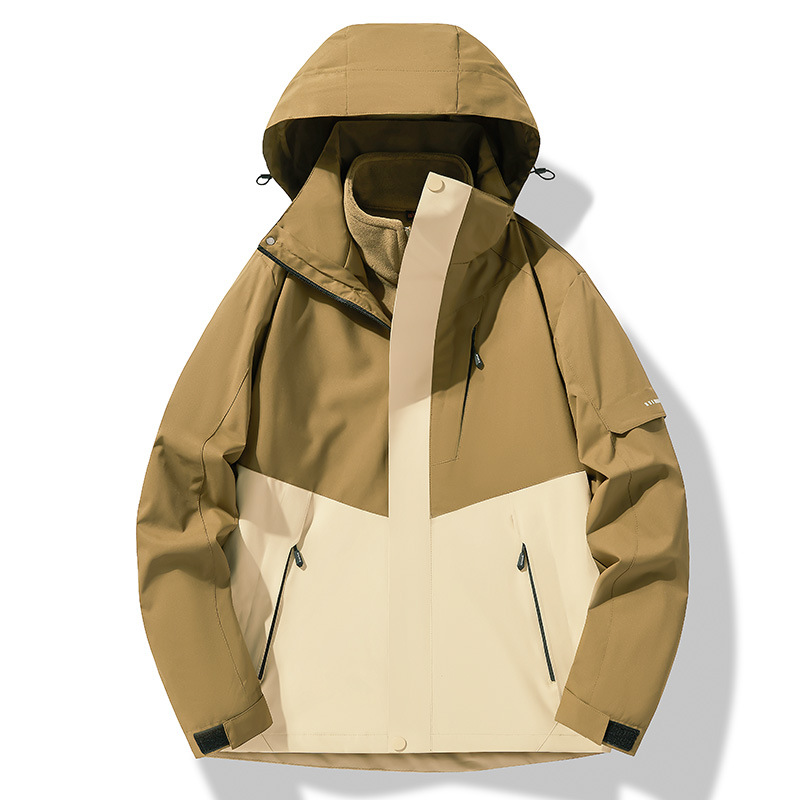 Trajes de asalto para hombres y mujeres 3 - en - 1 a prueba de salpicaduras 2025 nuevo tipo de chaqueta de terciopelo desmontable al aire libre abrigo de montaña