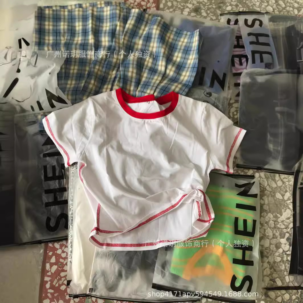 Sudeste asiático shein comercio exterior ropa de mujer miscelánea camiseta chaleco trajes de cola transfronterizos europeas y estadounidenses al por mayor a bajo precio