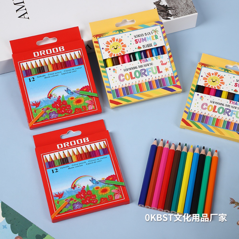 12 lápiz de color pintado corto graffiti arte lápiz de color jardín de infantes día de los niños regalos de papelería