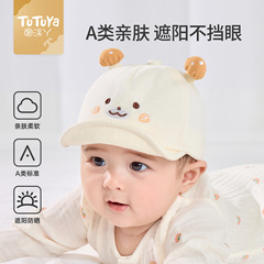 图涂丫儿童帽子春秋薄款遮阳薄款鸭舌帽男女宝宝可爱超萌棒球帽