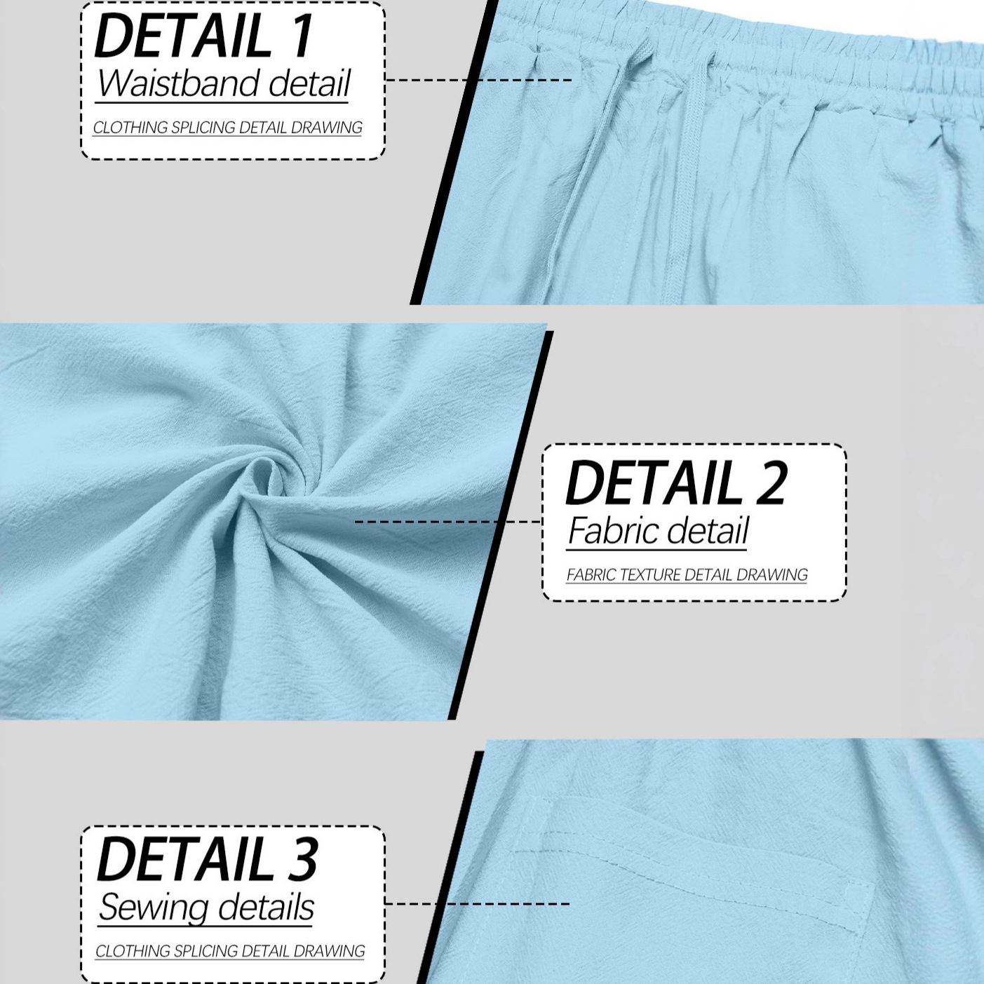 Transfronterizo Amazon primavera y verano hombre pantalones de piernas anchas delgados transpirables algodón y lino sueltos pantalones deportivos casuales de dos piezas para hombres