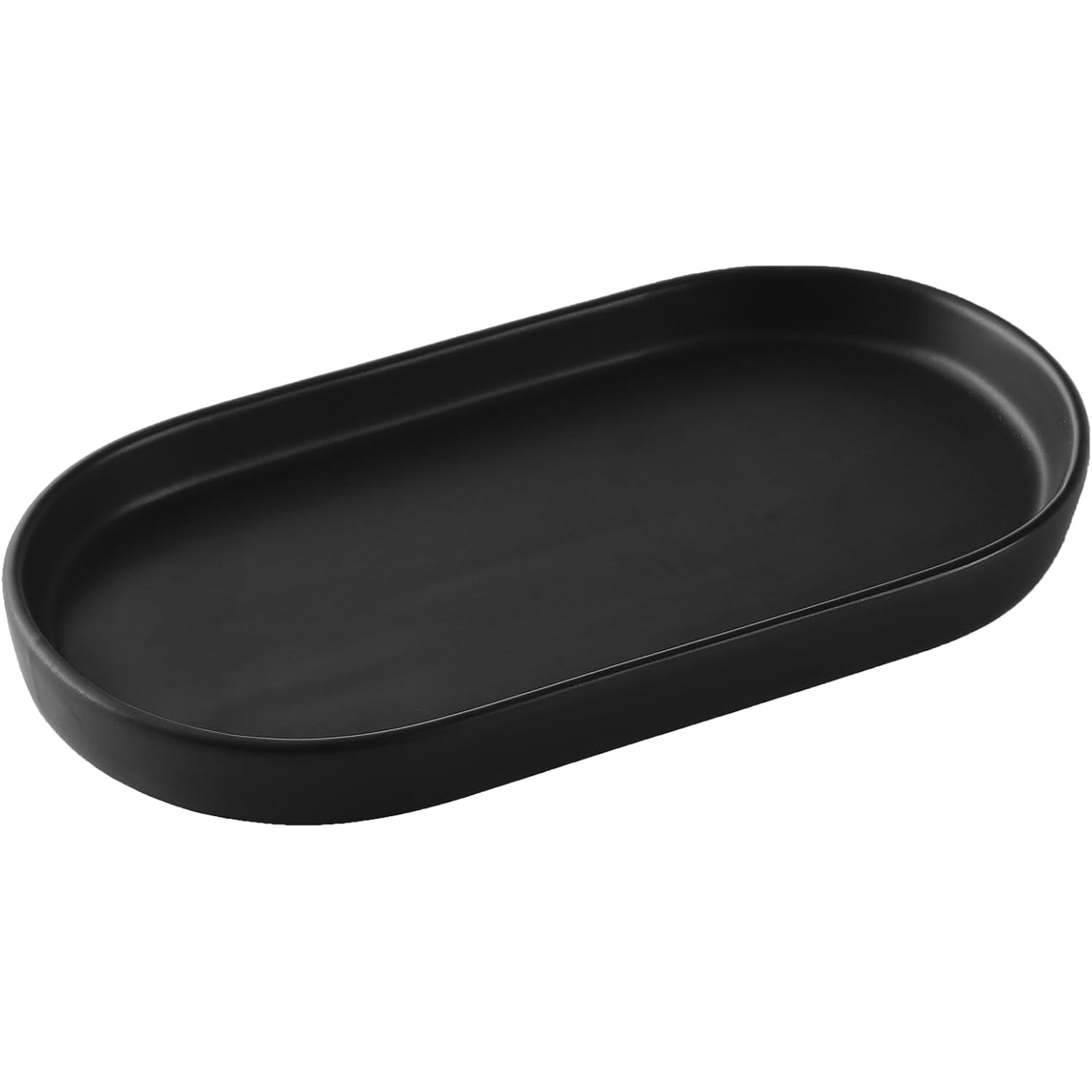 Eyrozia mate negro redondo jabón tray 8 pulgadas cerámica lavabo bandeja de combinación image 2