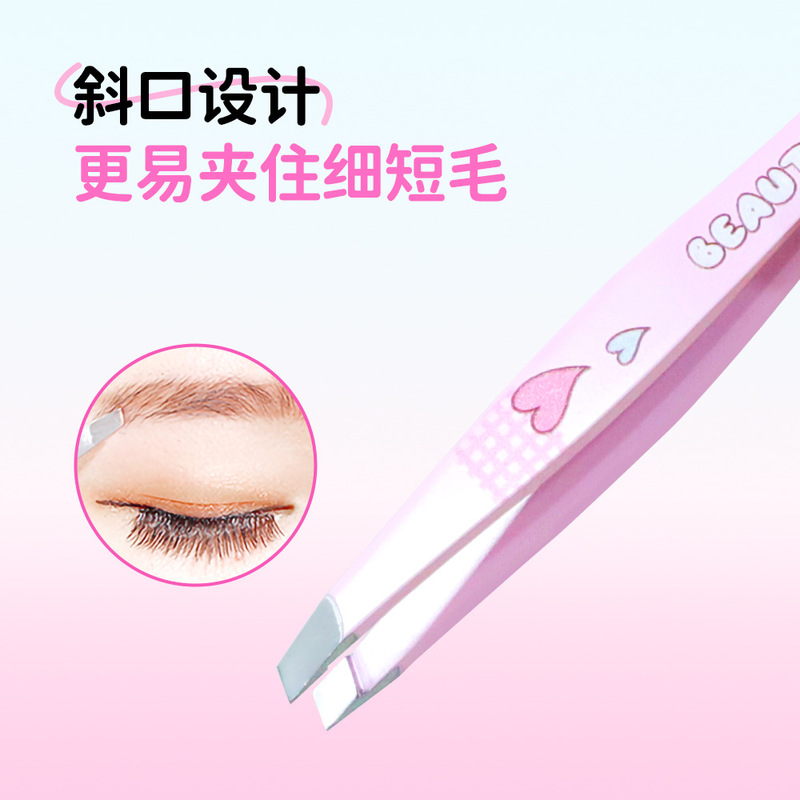 キャンディーシリーズの省力眉クリップ2個入りの女性顔眉修理ツールの斜めまつげピンセット眉クリップ|undefined