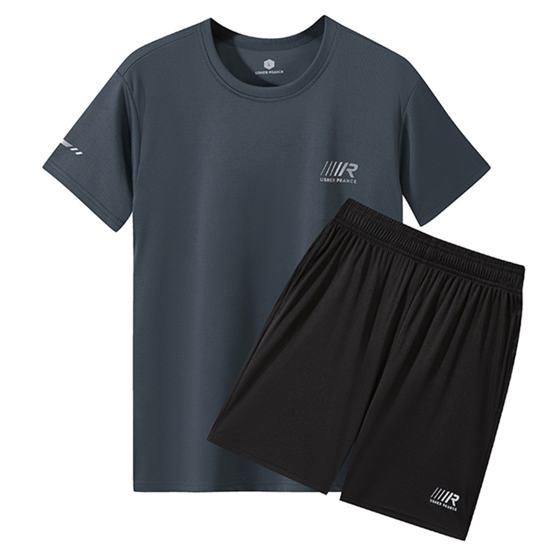 Trajes deportivos casuales de verano, trajes de fitness para hombres, ropa de secado rápido, ropa de entrenamiento de fútbol casual, pantalones cortos de mangas cortas