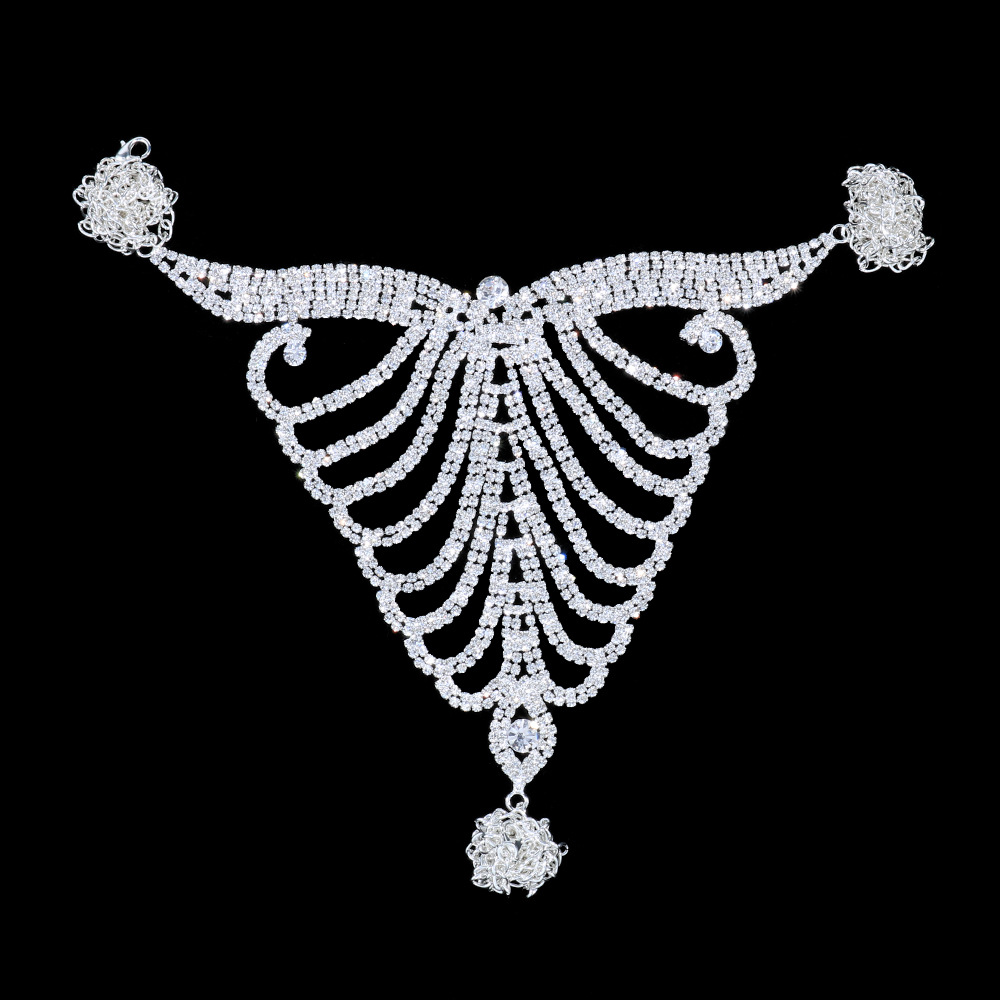 Transfronteriza accesorios de lujo sexy flor cuerpo cadena traje europeo y americano versátil sexy cadena de la pierna image 3