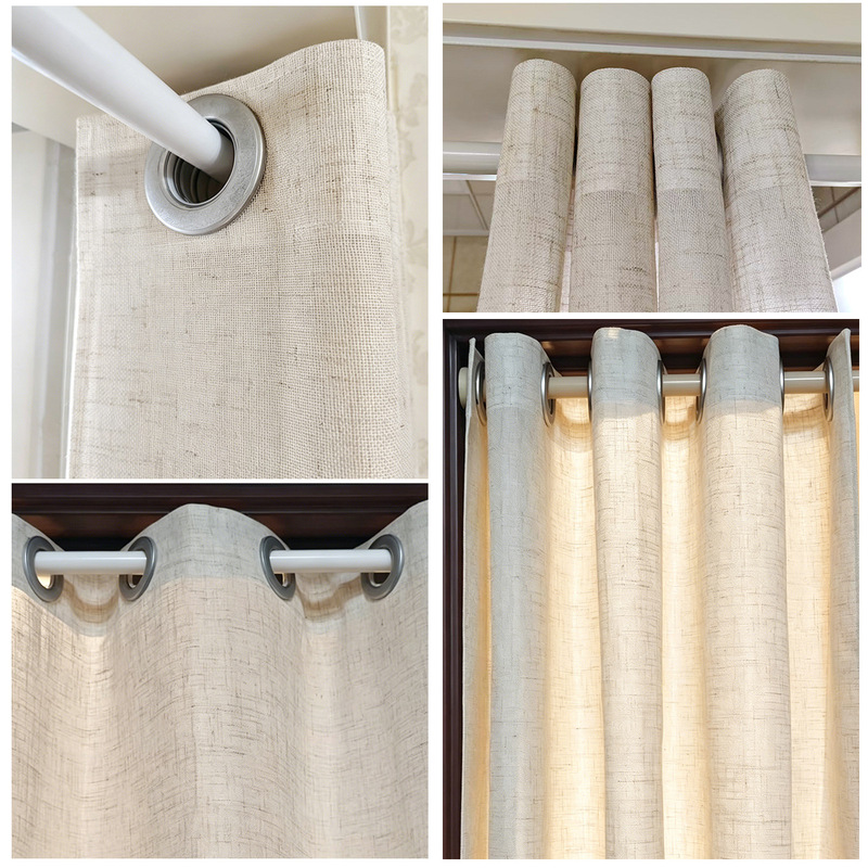 Linen sheer curtains, semi-blackout linen sheer curtains for tea rooms, Zen-style Japanese light-transmitting but not see-through cotton-linen door curtains, balcony window screens