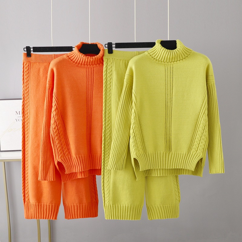 Pant Co-ord Set Sets Type 2 Pieces Set Quantity Daily Women's Simple Style Stripe Solid Color Polyacrylonitrile Fiber Slit Pant Co-ord Set Pants Sets