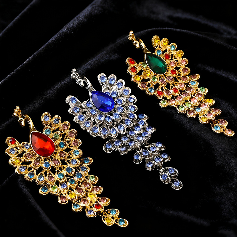 European and American Fashion High-End Peacock Brooch Women's High-End Accessible Luxury Niche Retro Phoenix Corsage Brooch Clothing Accessories