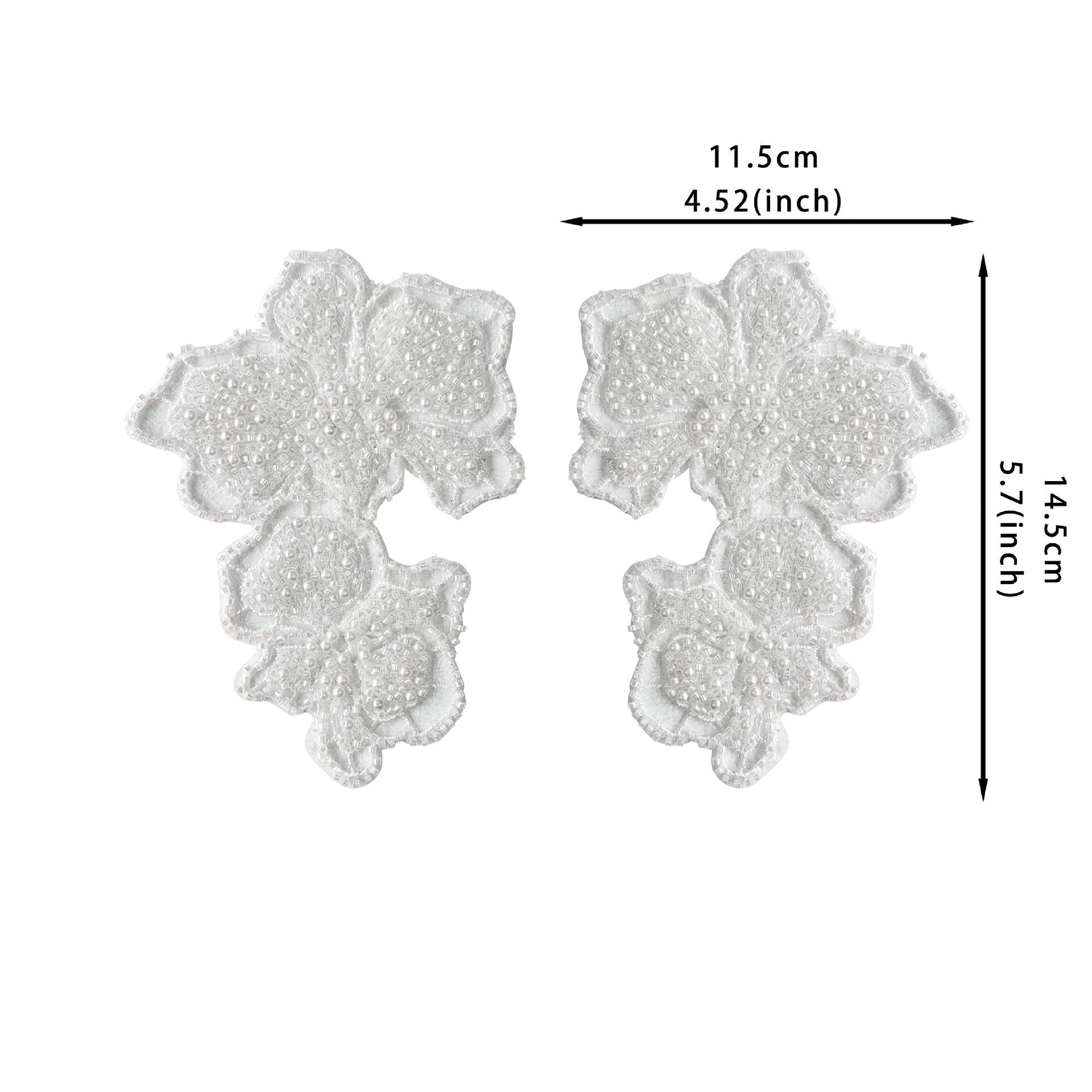 Pegatinas decorativas de flores bordadas de encaje tridimensional blanco exquisito patrón hueco ropa accesorios para el cabello accesorios hechos a mano de bricolaje